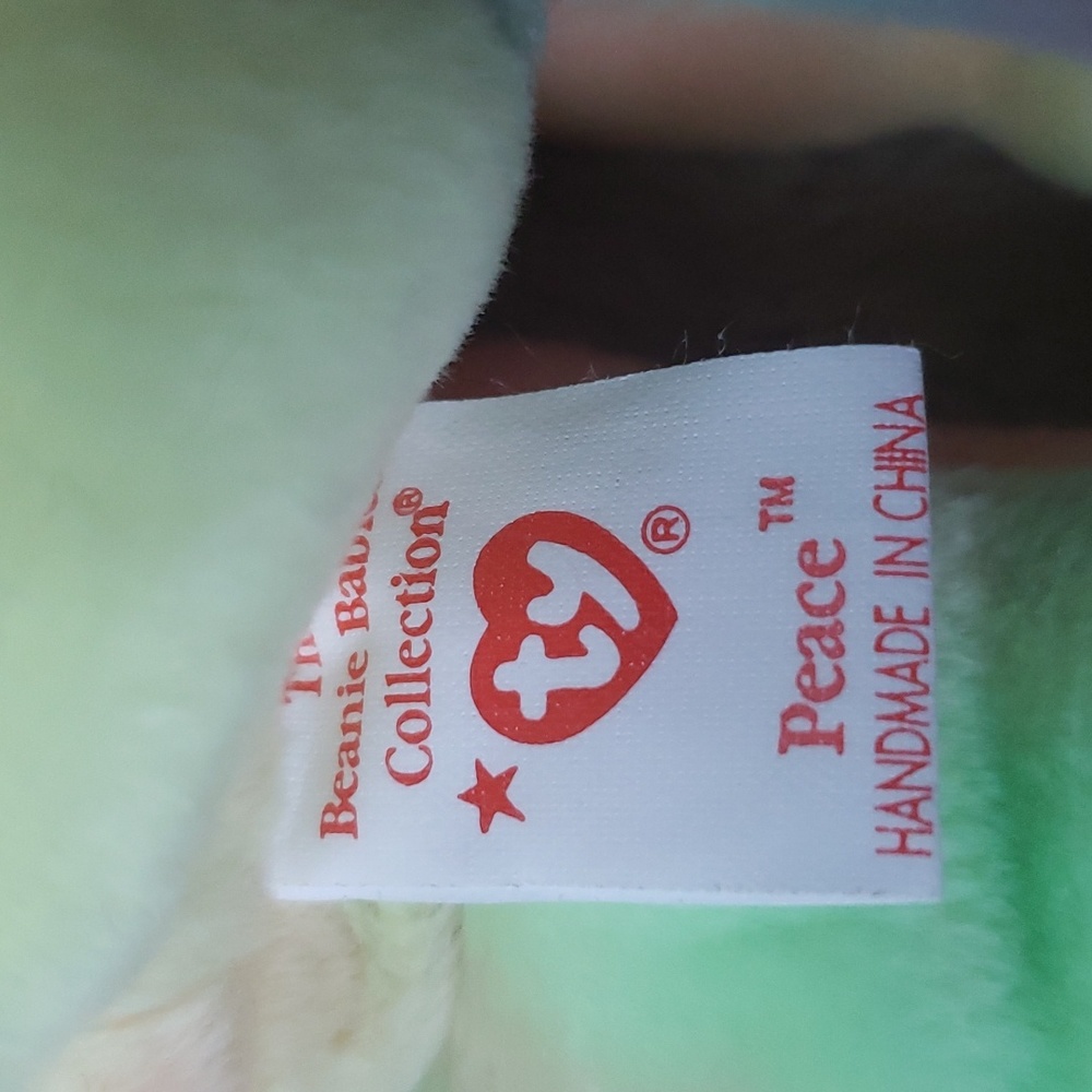 Peace ✌Tiedye Bear Ty Beanie Baby 🐻 Gift, Kids Toy, Rare Collectible, NWT - Picture 7 of 11